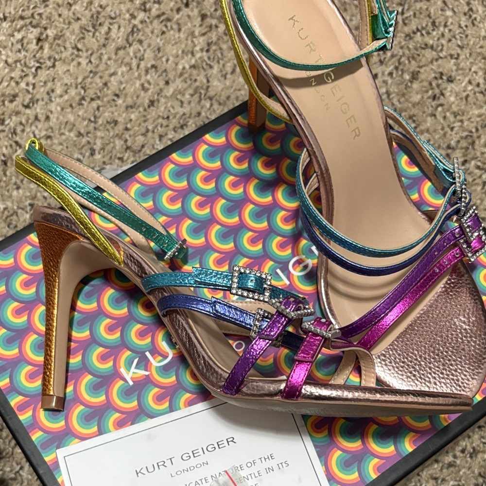 Kurt Geiger Vibrant Multicolor Strappy Heels